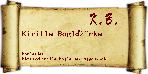 Kirilla Boglárka névjegykártya