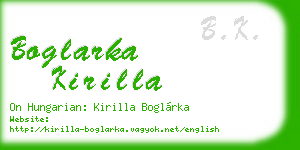 boglarka kirilla business card